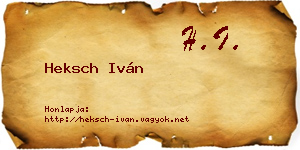 Heksch Iván névjegykártya